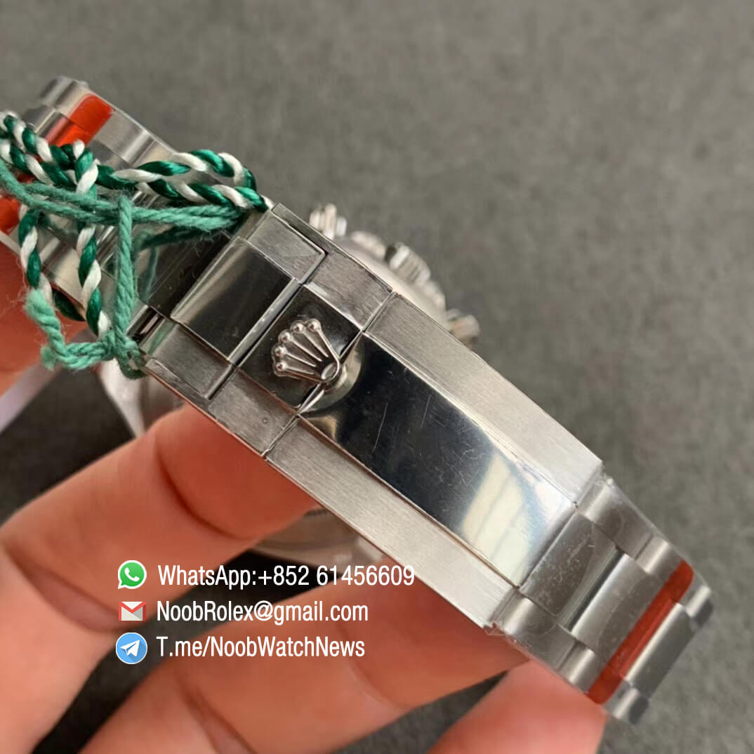 Fake Diamond Rolex Daytona 116599RBOW Steel Case Rainbow Crystal Bezel Black Dial Diamond Markers A4130 BLF 06