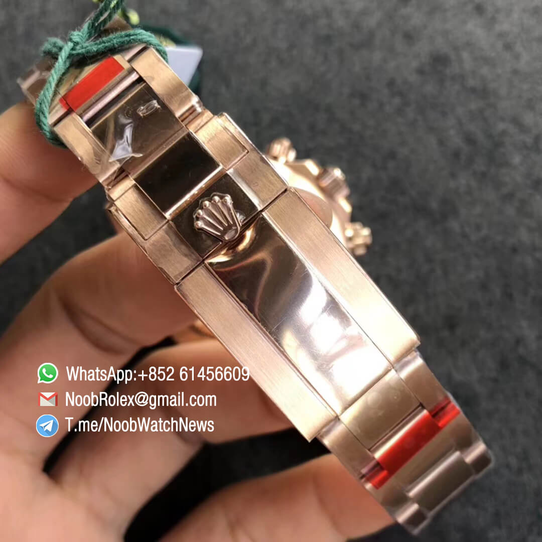 Fake Rolexes Daytona 116595RBOW Full Rose Gold Rainbow Crystal Bezel Black Dial Stick Diamond Markers A4130 BLF Super Clone Rolex 06