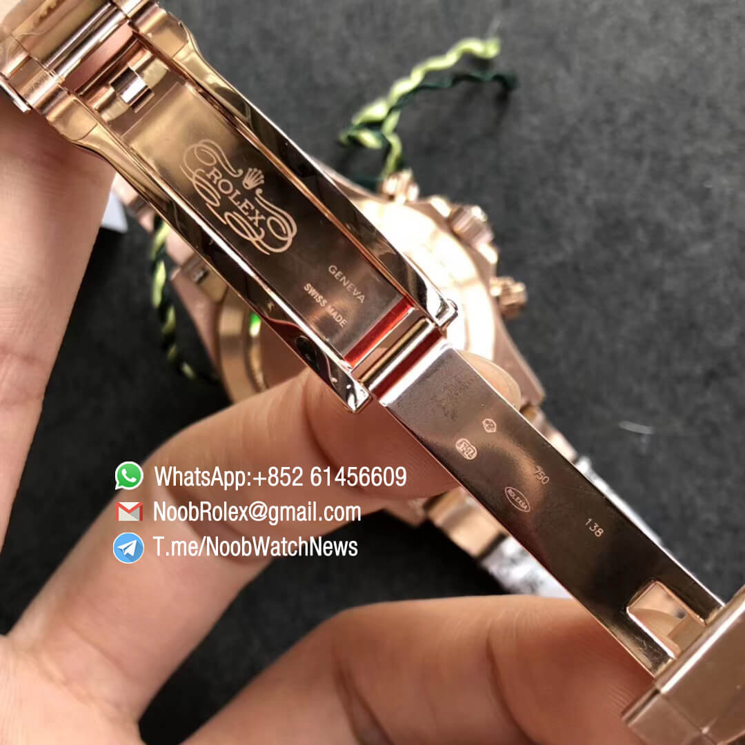 Fake Rolexes Daytona 116595RBOW Full Rose Gold Rainbow Crystal Bezel Black Dial Stick Diamond Markers A4130 BLF Super Clone Rolex 07