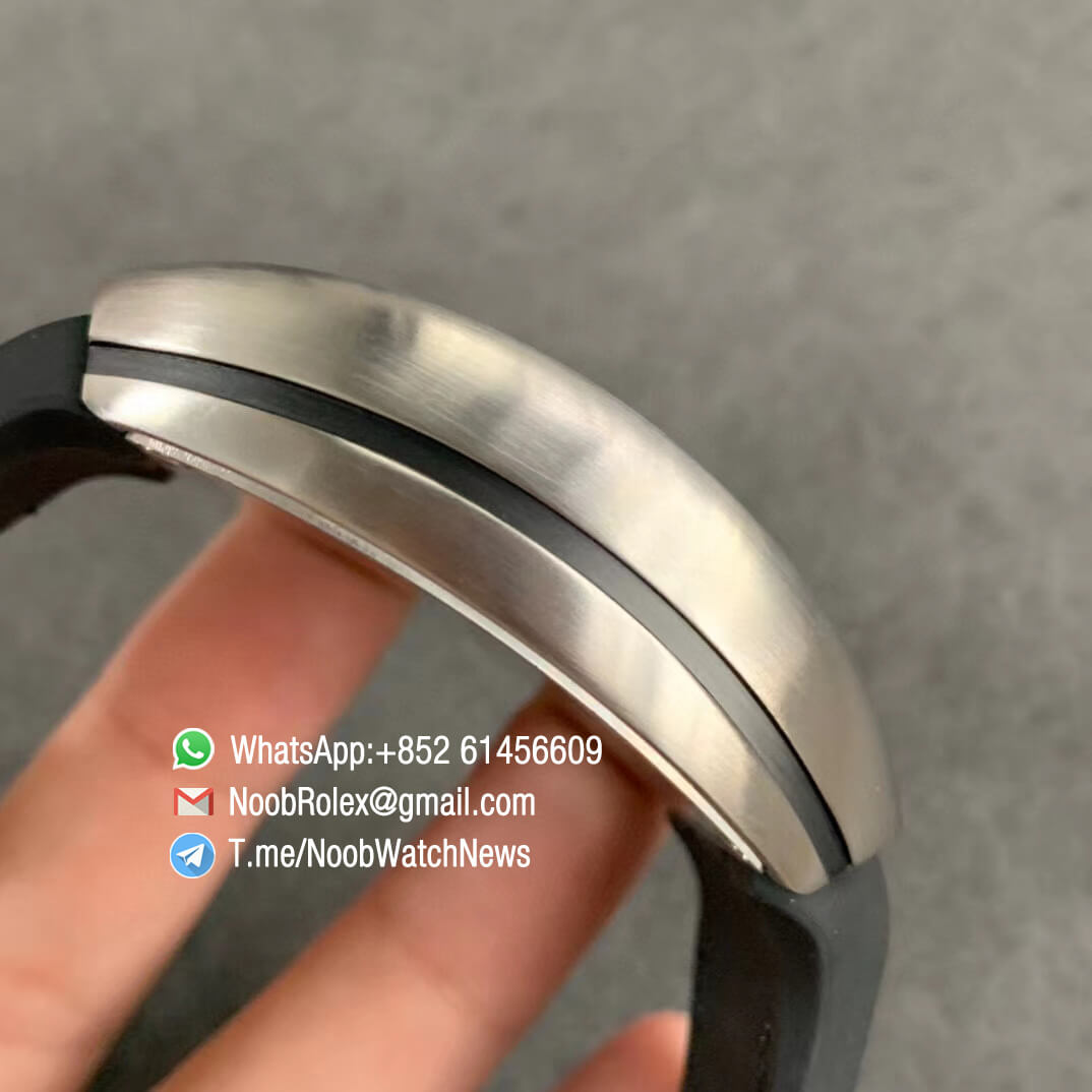 Franck Muller Vanguard V45 SC DT Steel Case Grey Dial with luminous Markers Black Leather Strap A2824 Movement ABF Top Quality Replica Watch 05