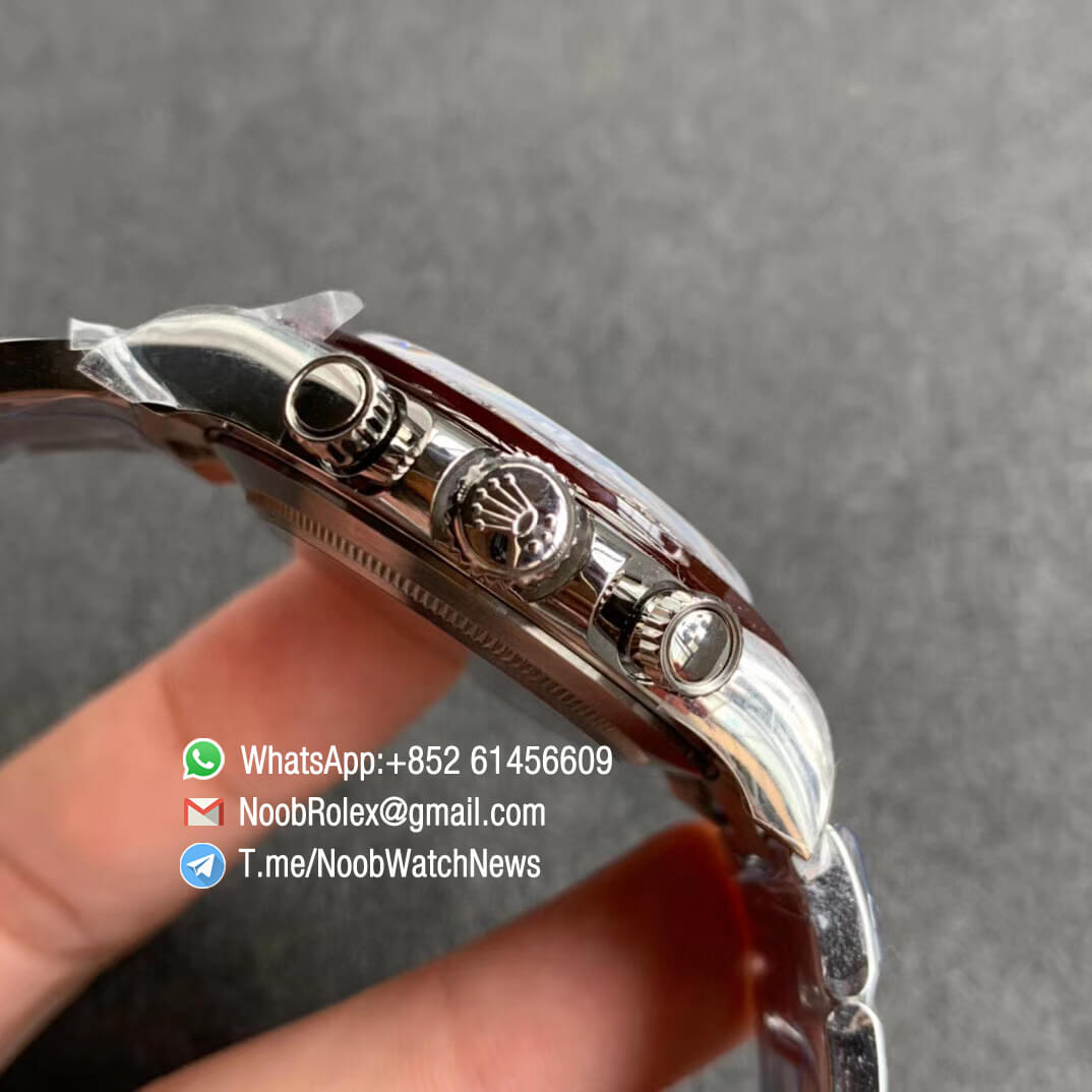 Noob Watches Roex Daytona 116506 Brown Ceramic Bezel 904L Steel Case and Bracelet Ice Blue Dial SA4130 V3 04