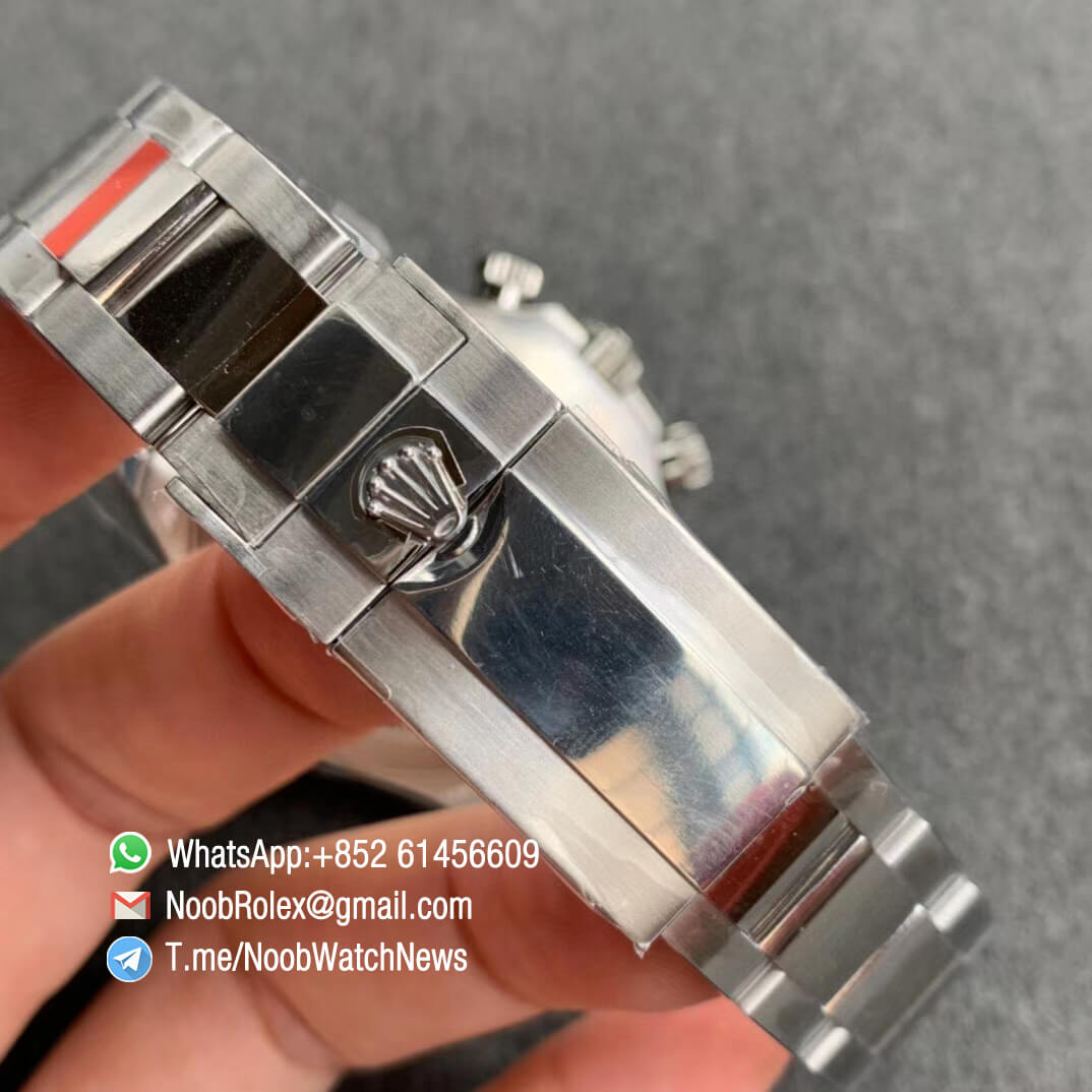 Noob Watches Roex Daytona 116506 Brown Ceramic Bezel 904L Steel Case and Bracelet Ice Blue Dial SA4130 V3 06