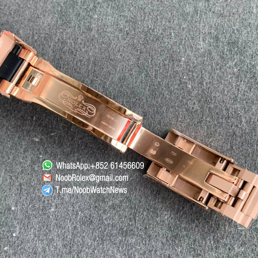 Noob Watches Rolex Daytona 116515 Chocolate Dial Black Sub DialLume Markers on Black Rubber Strap SA4130 V3 08