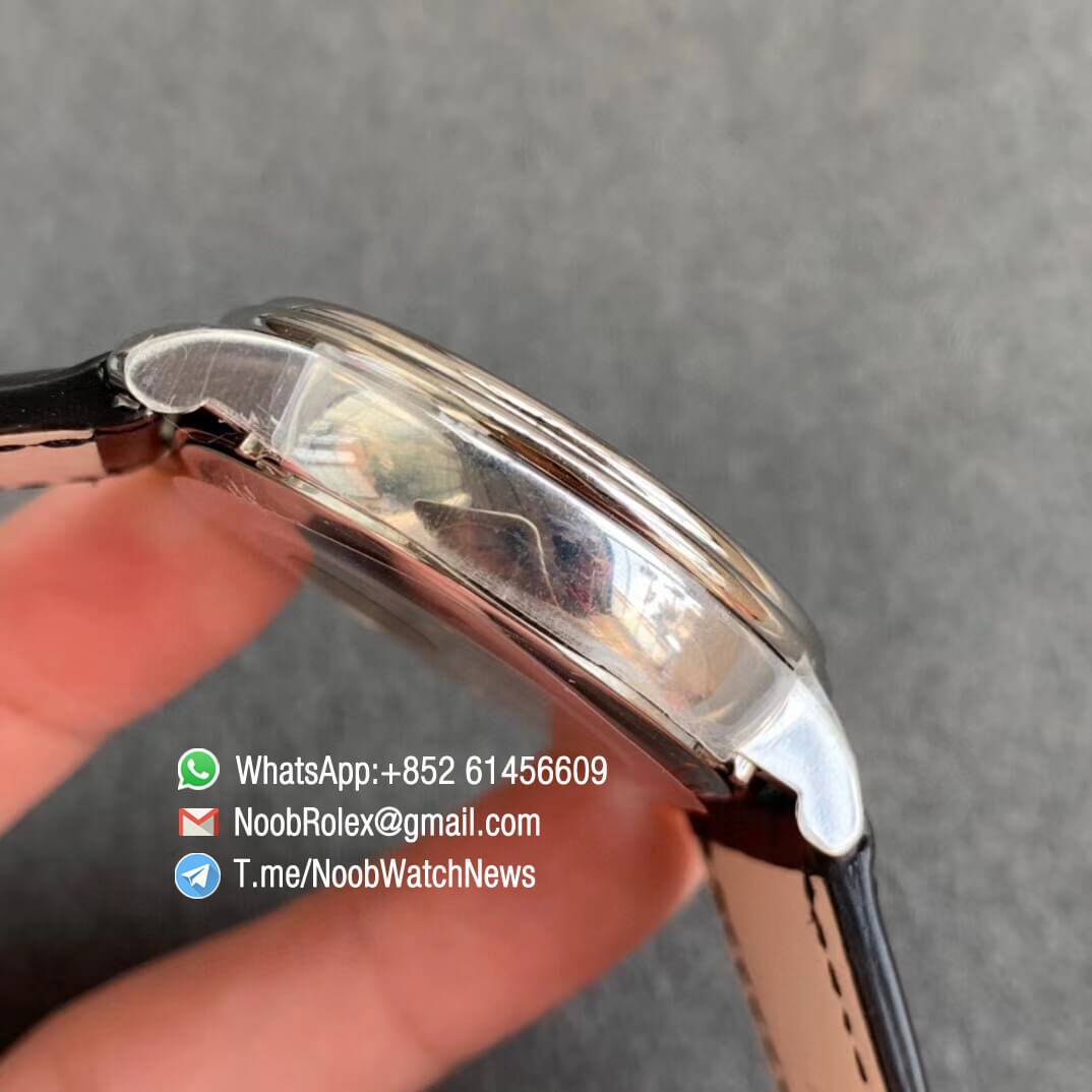 Blancpain Villeret 6654 Complicated Function White Dial with Moonphase Display Black Leather Strap A6654 OMF Best Edition V3 05