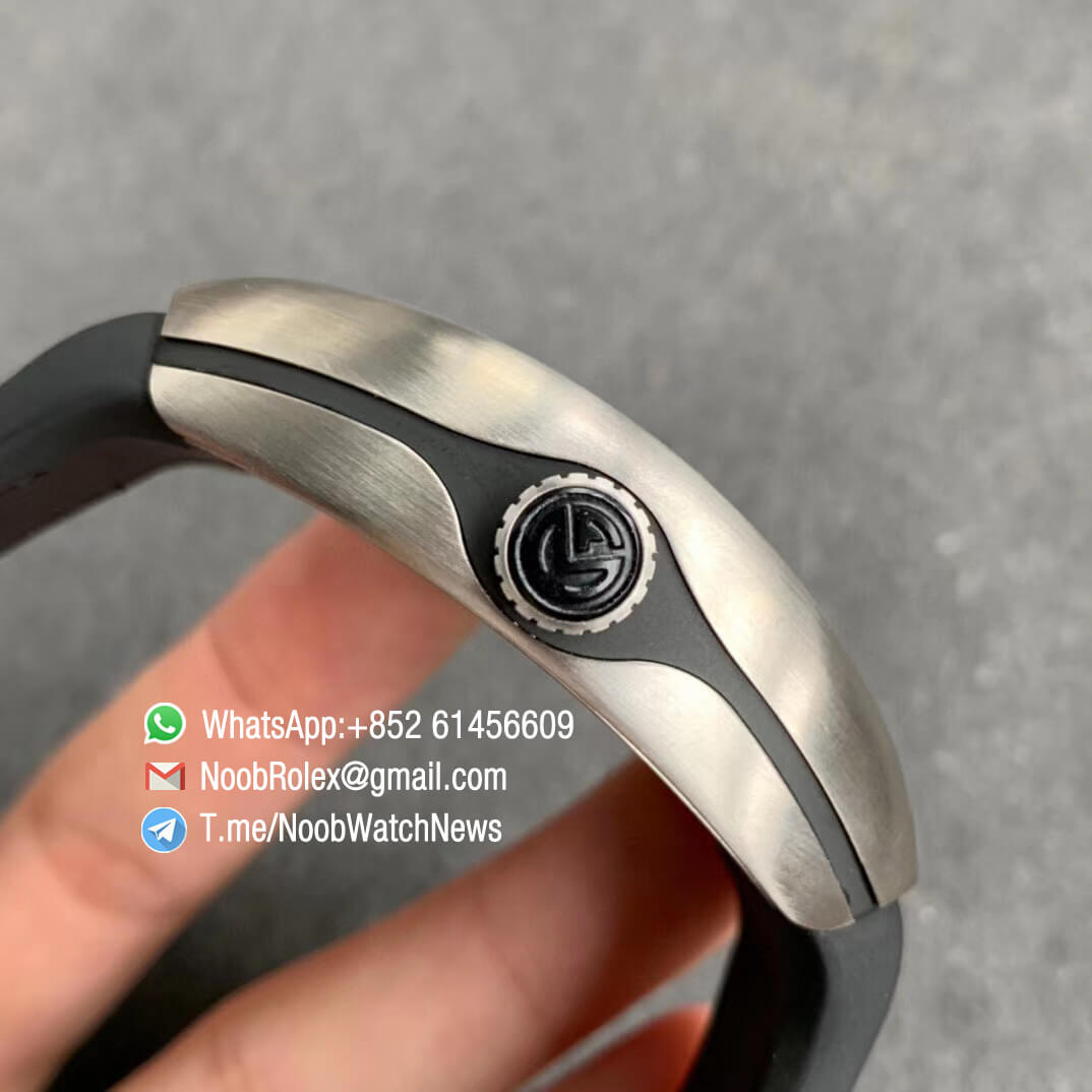 Franck Muller Vanguard V45 SC DT Steel Case Black Dial with Luminous White Markers Black Leather Strap A2824 ABF Replica Watch 04