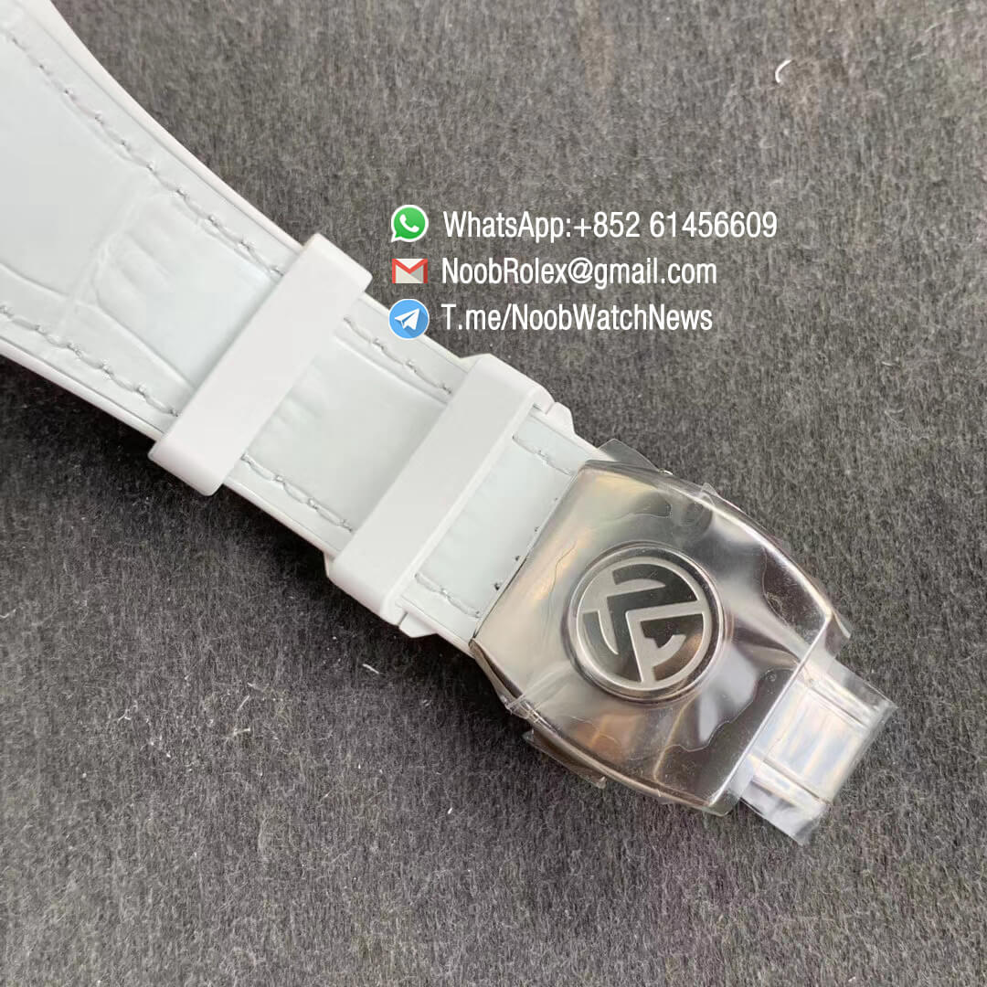 Franck Muller Vanguard V45 Steel Case White Textured Dial on White Rubber Strap MIYOTA 9015 ZF Top Rep Watch 06