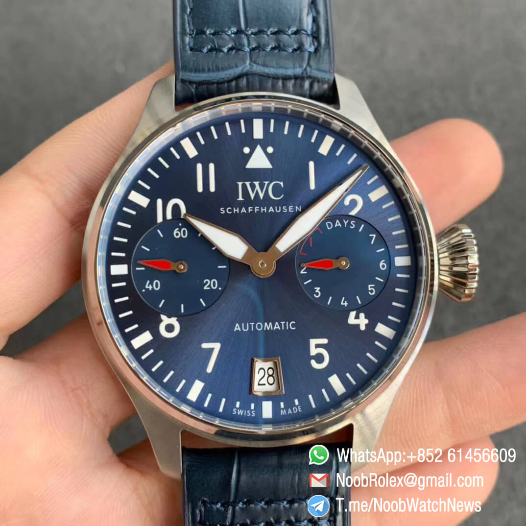 IWC Big Pilot IW501008 Boutique London Limited Edition Steel Case Blue Dial on Blue Leather Strap A52010 ZF High Quality Repwatch 01