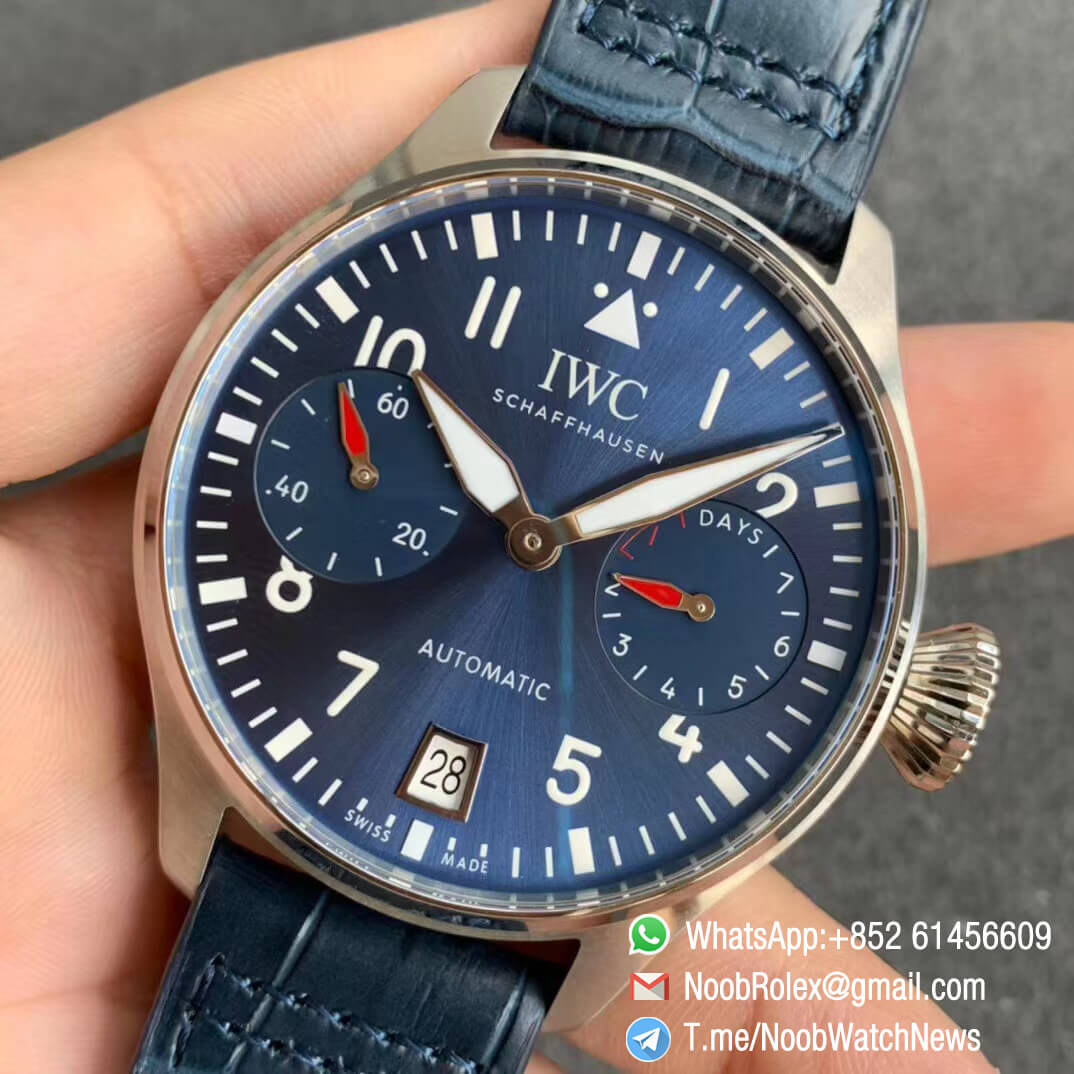 IWC Big Pilot IW501008 Boutique London Limited Edition Steel Case Blue Dial on Blue Leather Strap A52010 ZF High Quality Repwatch 03