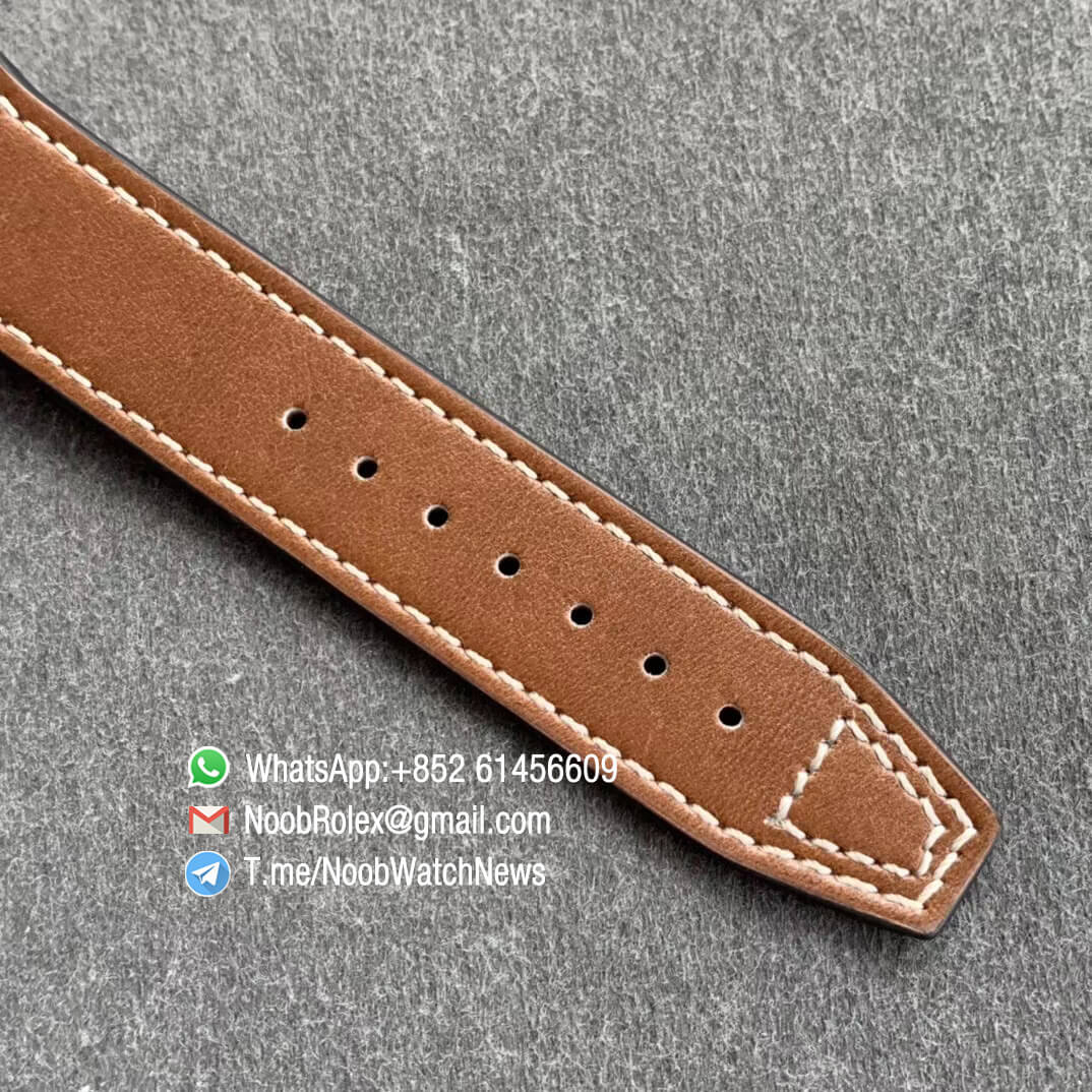 IWC Pilot Chronograph IW377726 Steel Case Green Dial Day Date Display on Brown Leather Strap A7750 ZF Top Fake 07