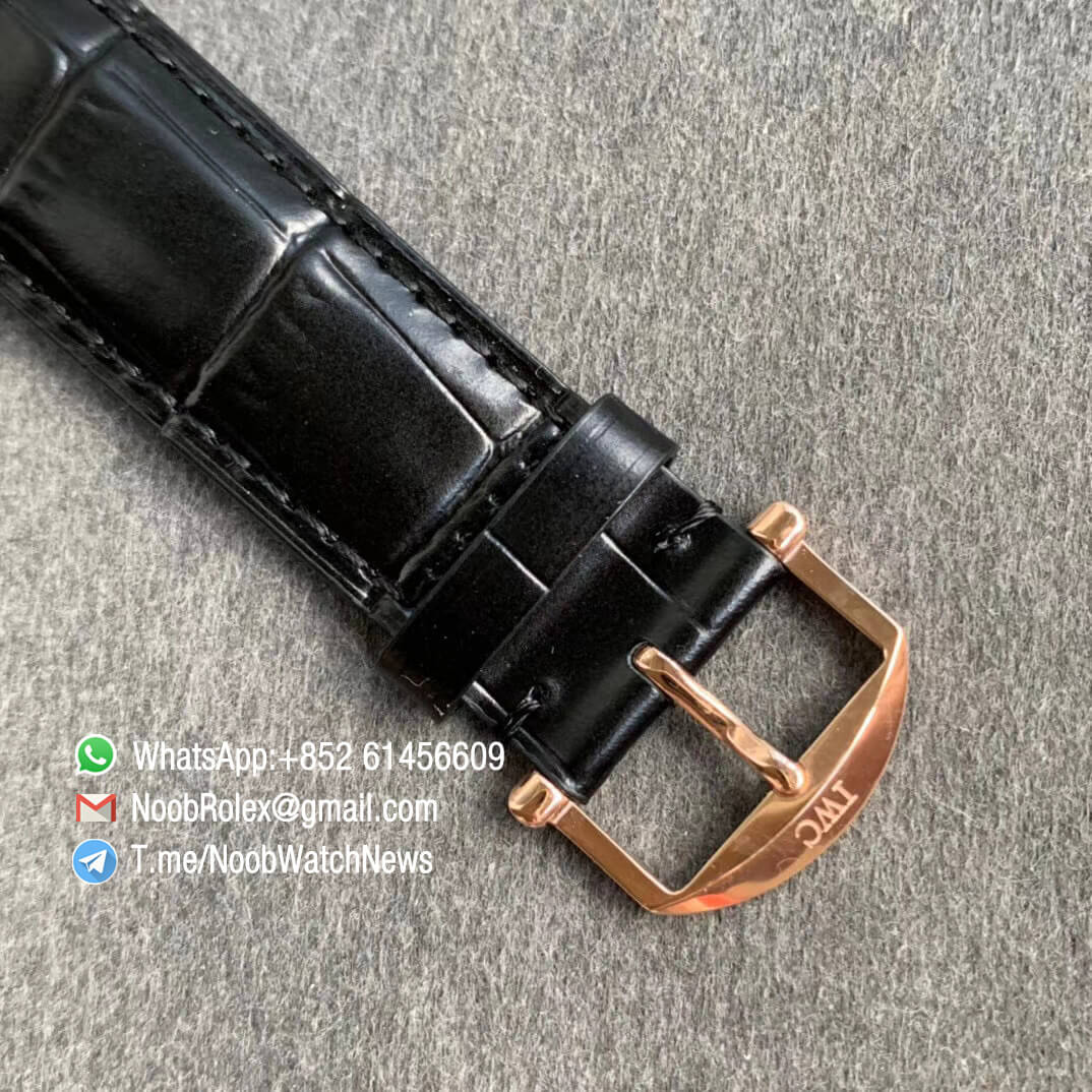IWC Portofino IW356522 Automatic Rose Gold Case Blue Dial on Black Croco Strap ETA 2892 Automatic Movement FKF Top Fake 07