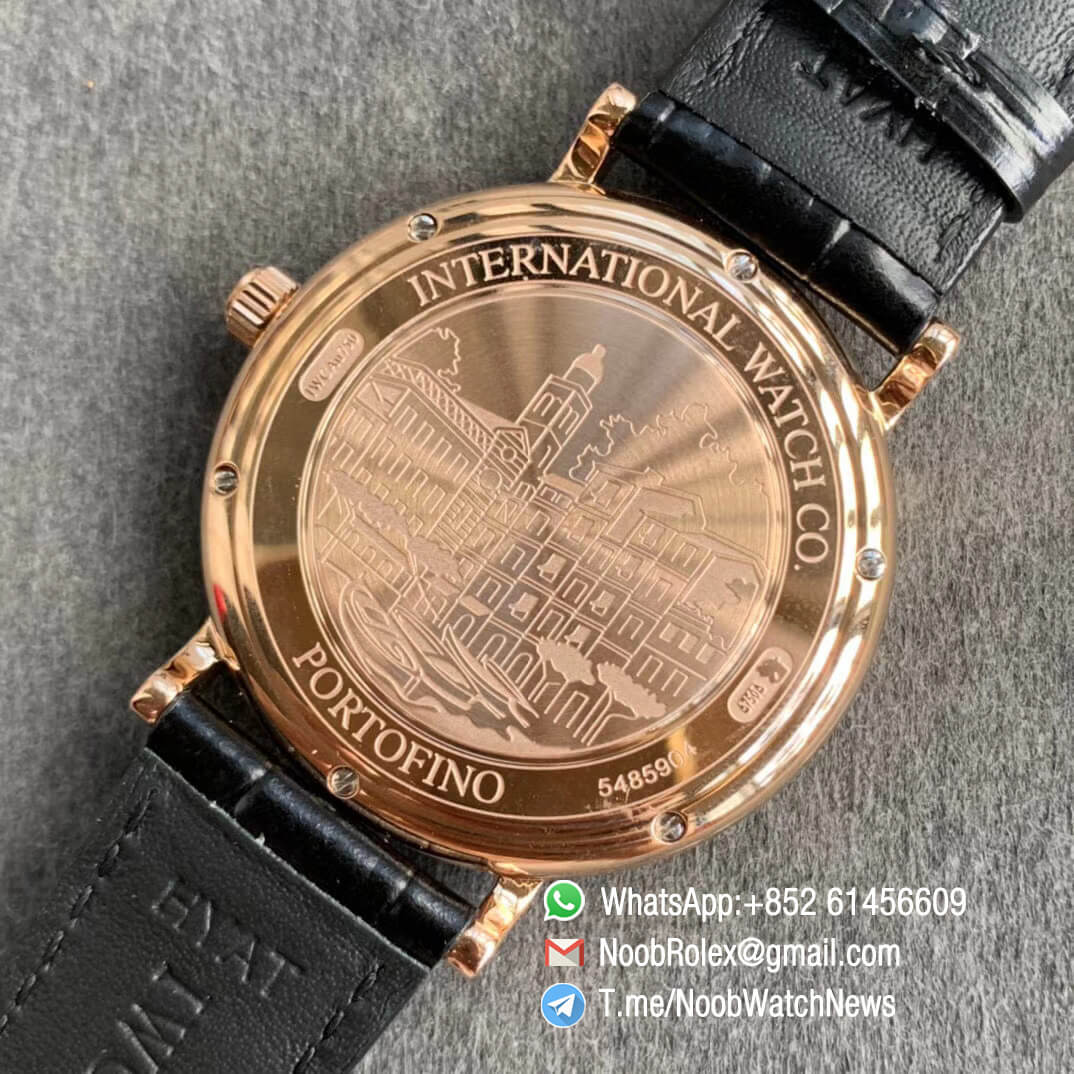 IWC Portofino IW356522 Automatic Rose Gold Case Blue Dial on Black Croco Strap ETA 2892 Automatic Movement FKF Top Fake 09