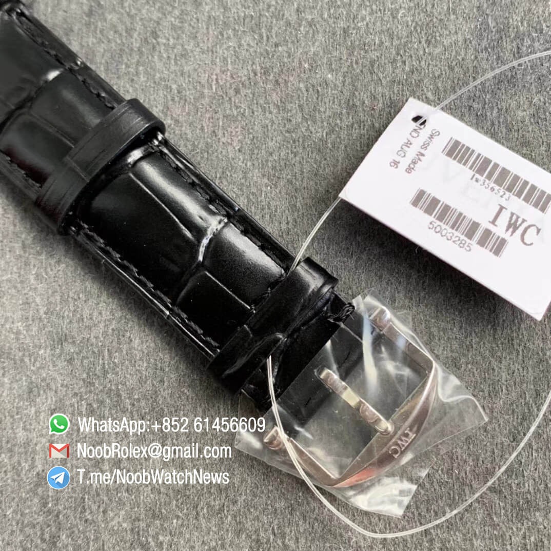 IWC Portofino IW356523 Automatic Stainless Steel Case Blue Dial Gold Markers on Black Croco Strap ETA 2892 Movement FKF Quality Replica 06