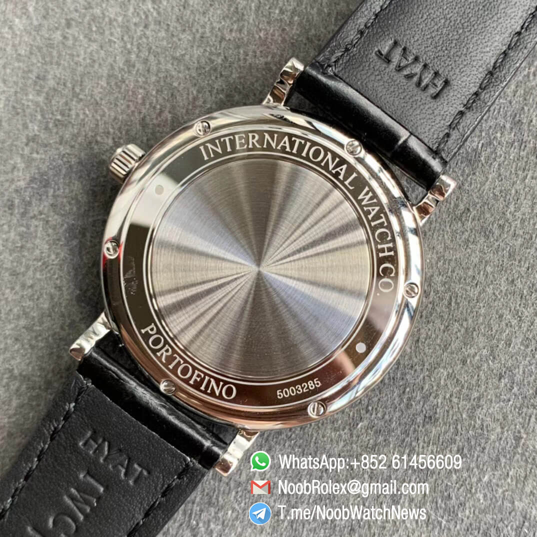 IWC Portofino IW356523 Automatic Stainless Steel Case Blue Dial Gold Markers on Black Croco Strap ETA 2892 Movement FKF Quality Replica 08