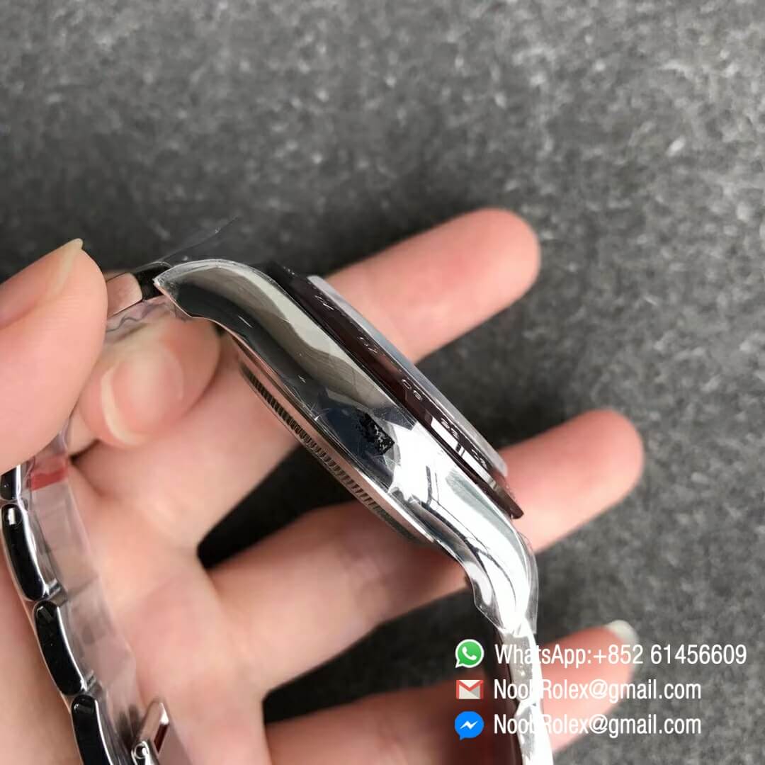 Noob Watches Rolex Daytona 116506 Brown Ceramic Bezel 904L Steel Case and Bracelet Ice Blue Arabic Dial SA4130 V3 Noob Factory Top Clone 05