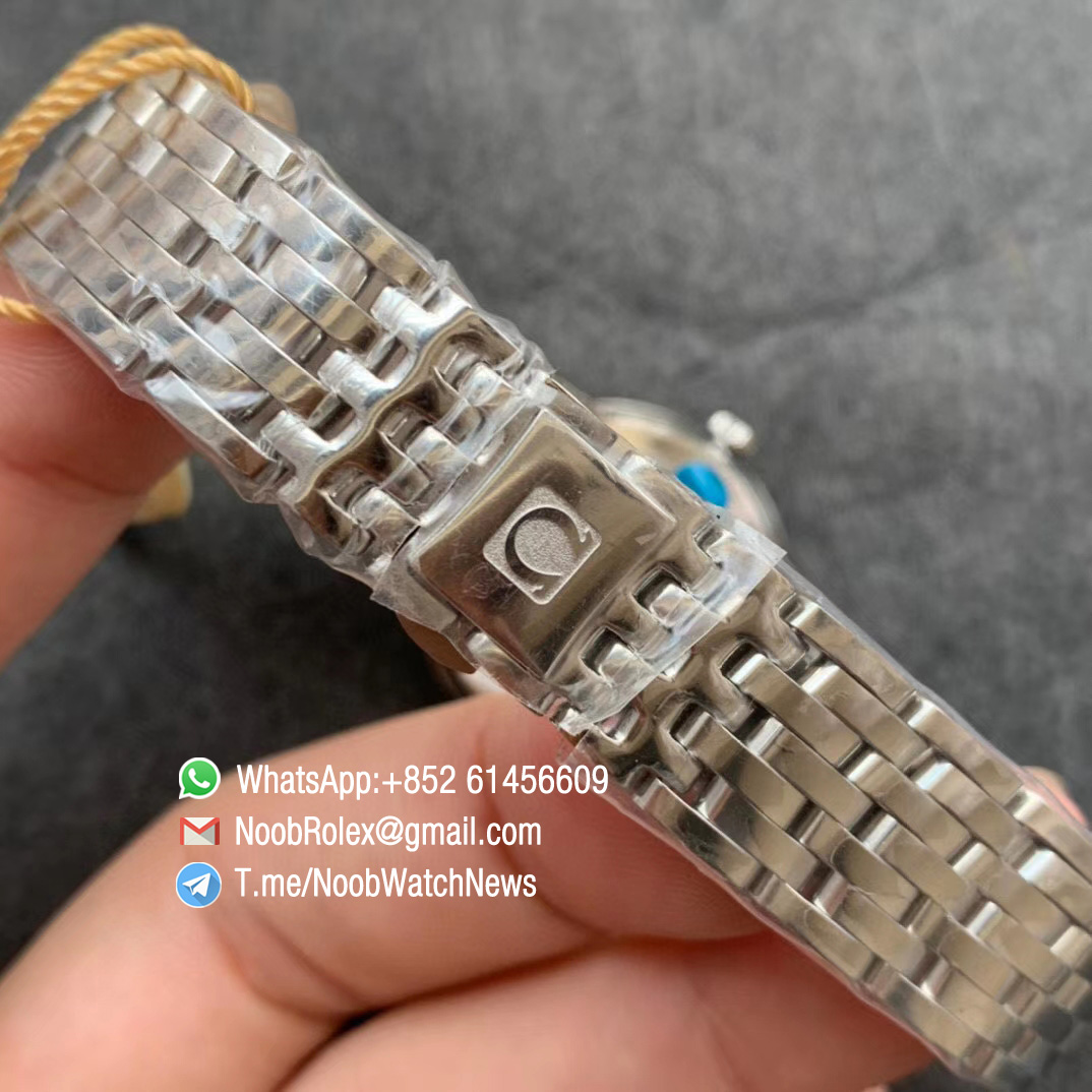 Omega De Ville Prestige 27mm Lady watch Steel Case Bracelet White Dial with Diamonds on Japan Quartz ZF Top Copy 07