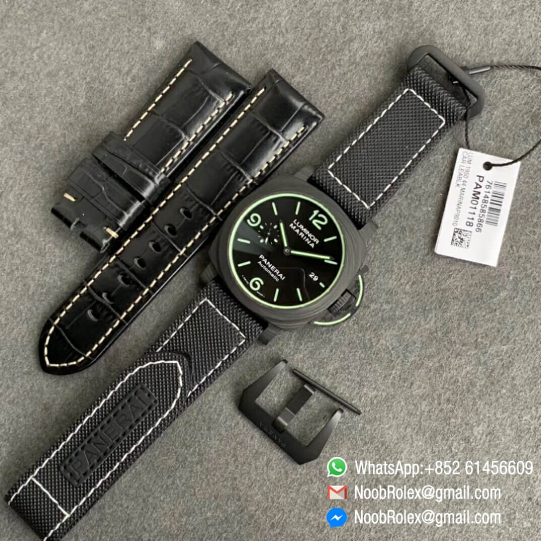 Panerai PAM01118 Luminor Marina Luminous Trilogy on Black Sportech Strap P9010 VSF Best Clone 09