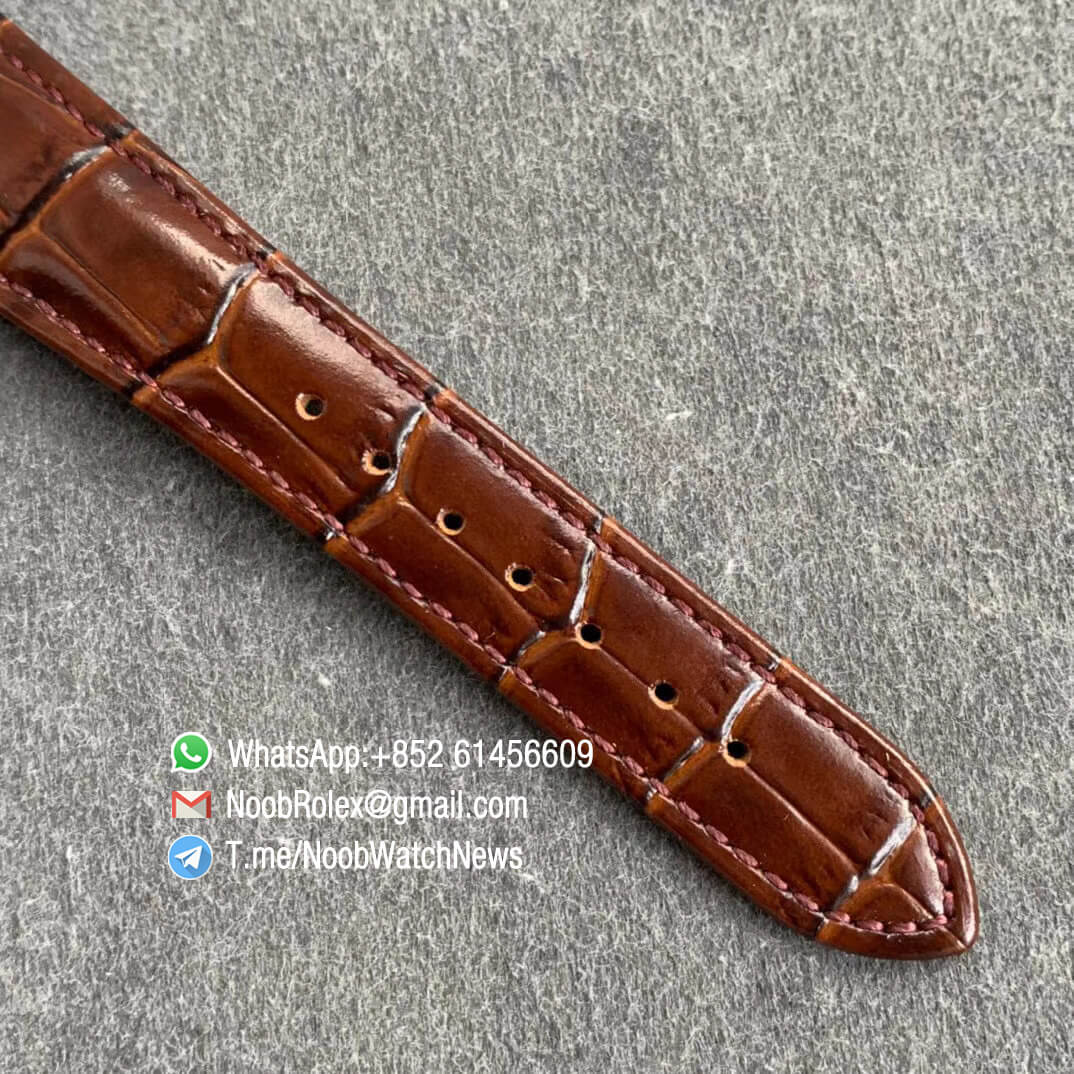 Patek Philippe Calatrava Bhutan Textiles 5077P 103 Brown Dial on Brown Leather Strap A240 Micro Rotor FLF Top Replica 07