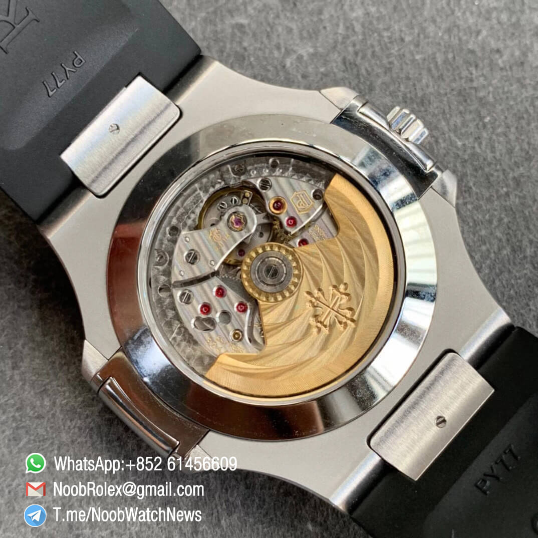 Patek Philippe Nautilus 5726 Complicated DayDate MonthMoonphase Steel Case Black Dial on Black Rubber Strap A324 GRF Top Clone 08