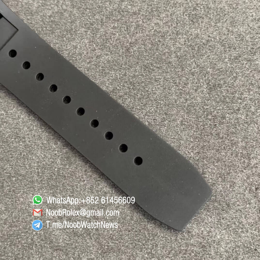 RM011 FELIPE NTPT Chrono Carbon Case Titanium Mid Case Skeleton Dial Blue Chrono Sub Dial Blue Crown on Black Rubber Strap A7750 KVF V2 Repwatch 07