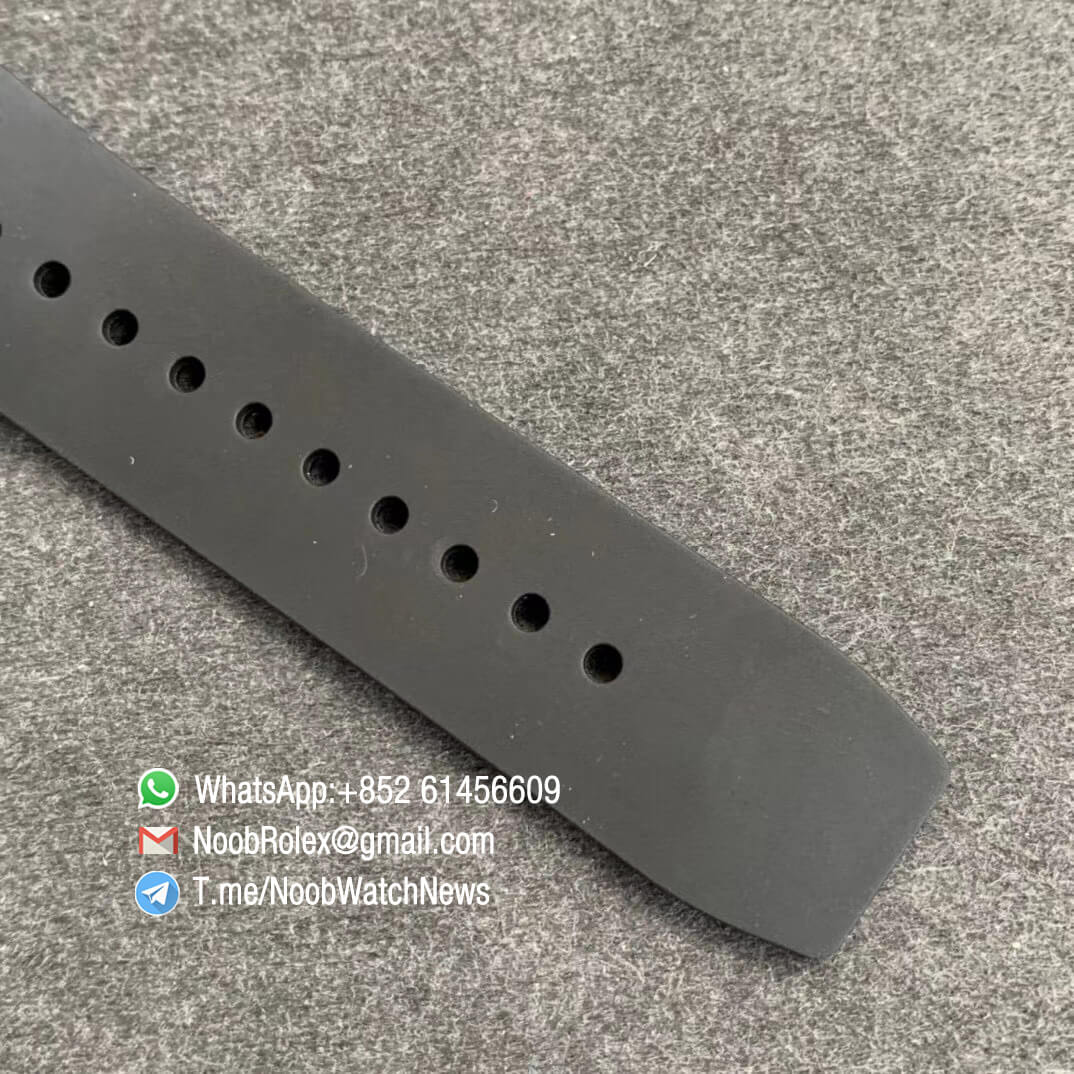 RM011 NTPT Chrono Carbon Case Skeleton Crystal Dial with Red Dial Ring on Black Rubber Strap A7750 KVF V2 Top Quality Replica 07