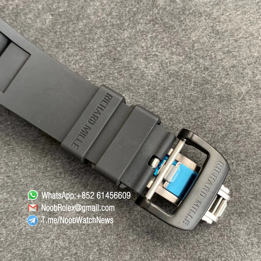 RM011 ROMAIN GROSJEAN LOTUS F1 TEAM NTPT Carbon Case Skeleton Dial with Red Crown on Black Rubber Strap Chrono A7750 KVF V2 Best Repwatch 06