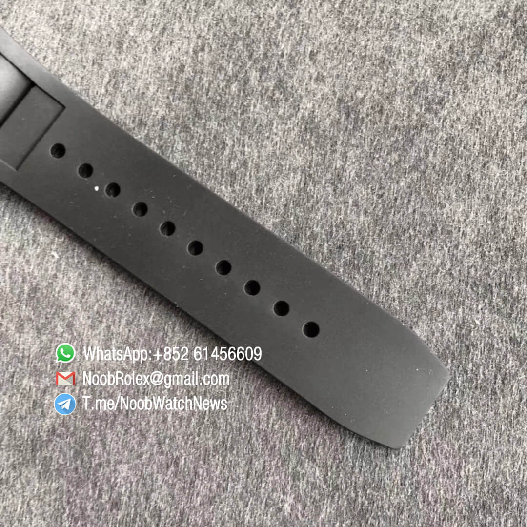 Richard Mille RM011 RG 5443 FELIPE MASDA Rose Gold Case Diamonds Bezel Crystal Skeleton Dial on Black Rubber Strap A7750 Auto Chrono KVF Top Clone 08