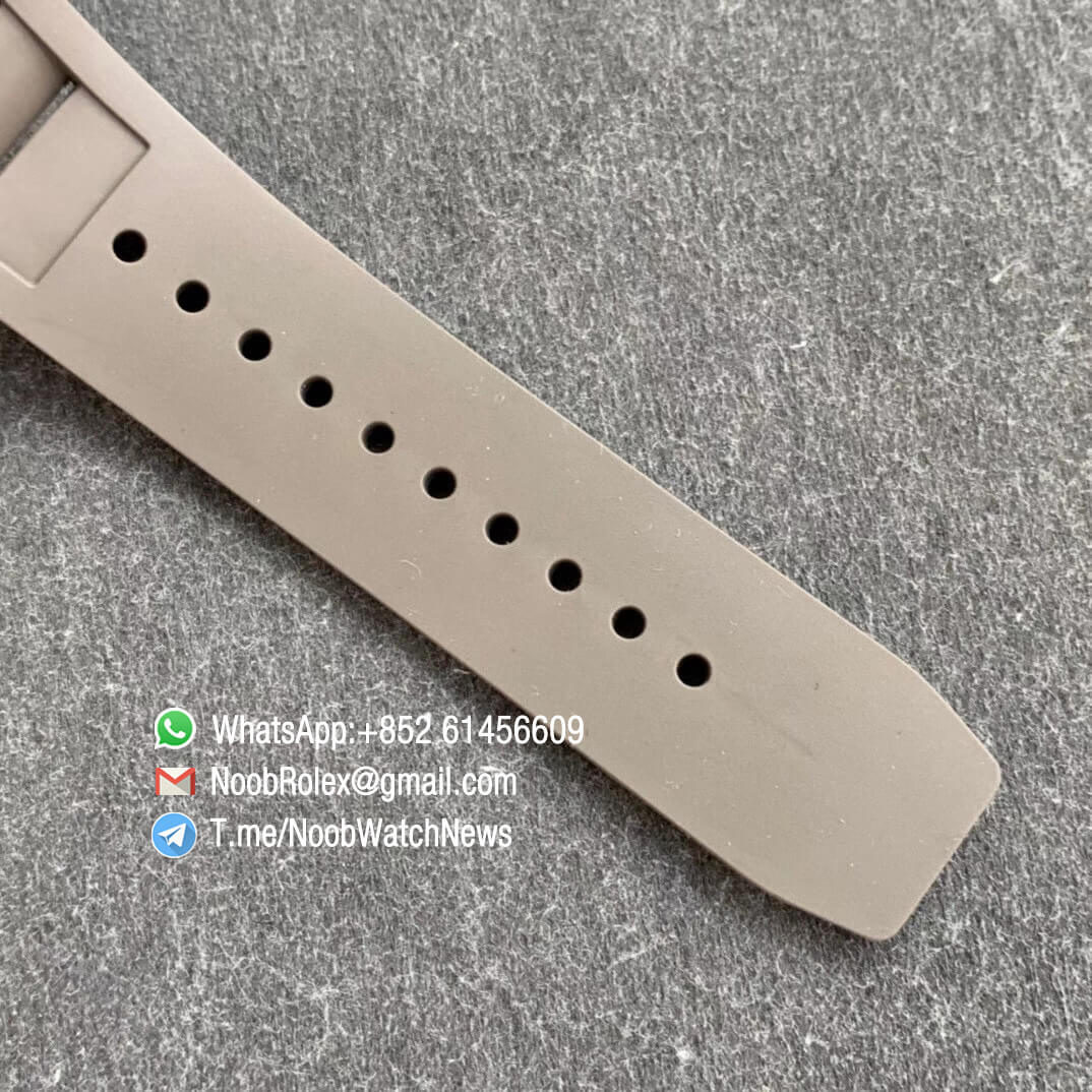 Richard Mille RM052 01 Tourbillon PVD Black Titanium Case Blue Bezel Skeleton Dial on Grey Rubber Strap JBF Best Replica 07