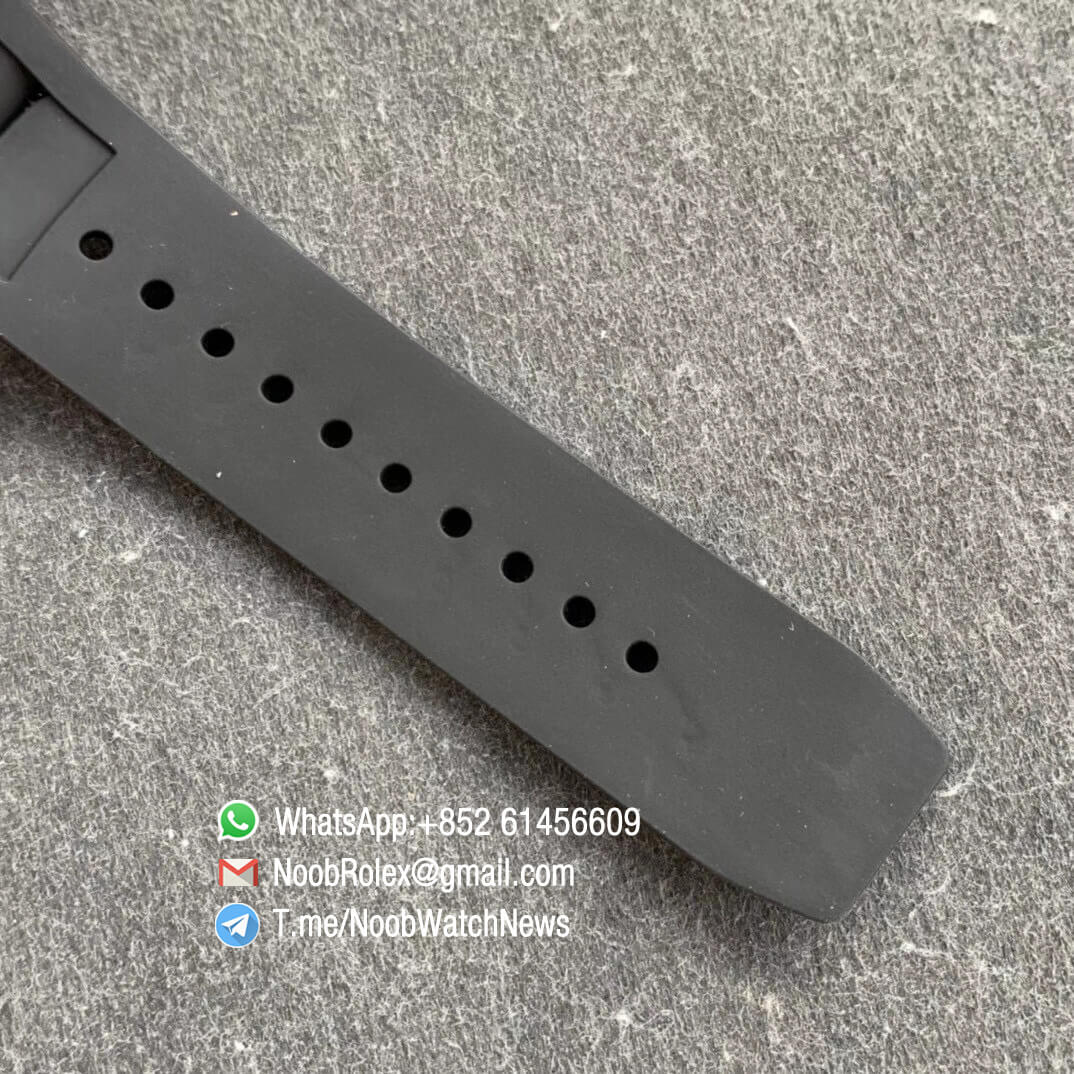 Richard Mille RM052 01 Tourbillon PVD Black Titanium Case White Bezel Skeleton Dial on Black Rubber Strap JBF Super Replica 07