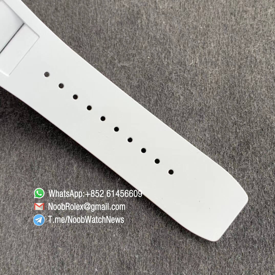 Richard Mille RM35 02 RAFA Black Forge Carbon Case Skeleton Dial on White Rubber Strap NH05A ZF V2 Top Replica 07