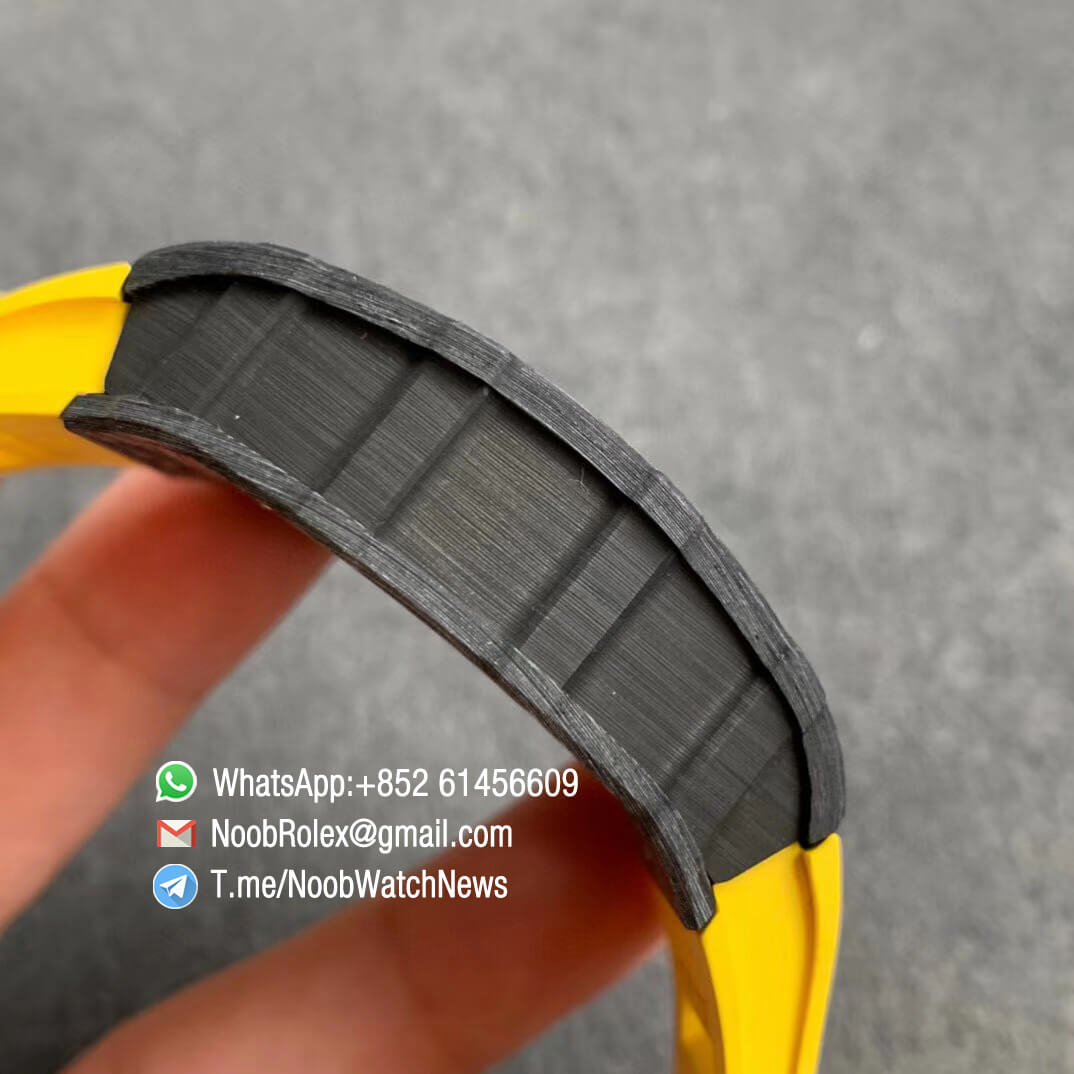 Richard Mille RM35 02 RAFA Black Forge Carbon Case Skeleton Dial on Yellow Rubber Strap NH05A ZF V2 Top Clone 05