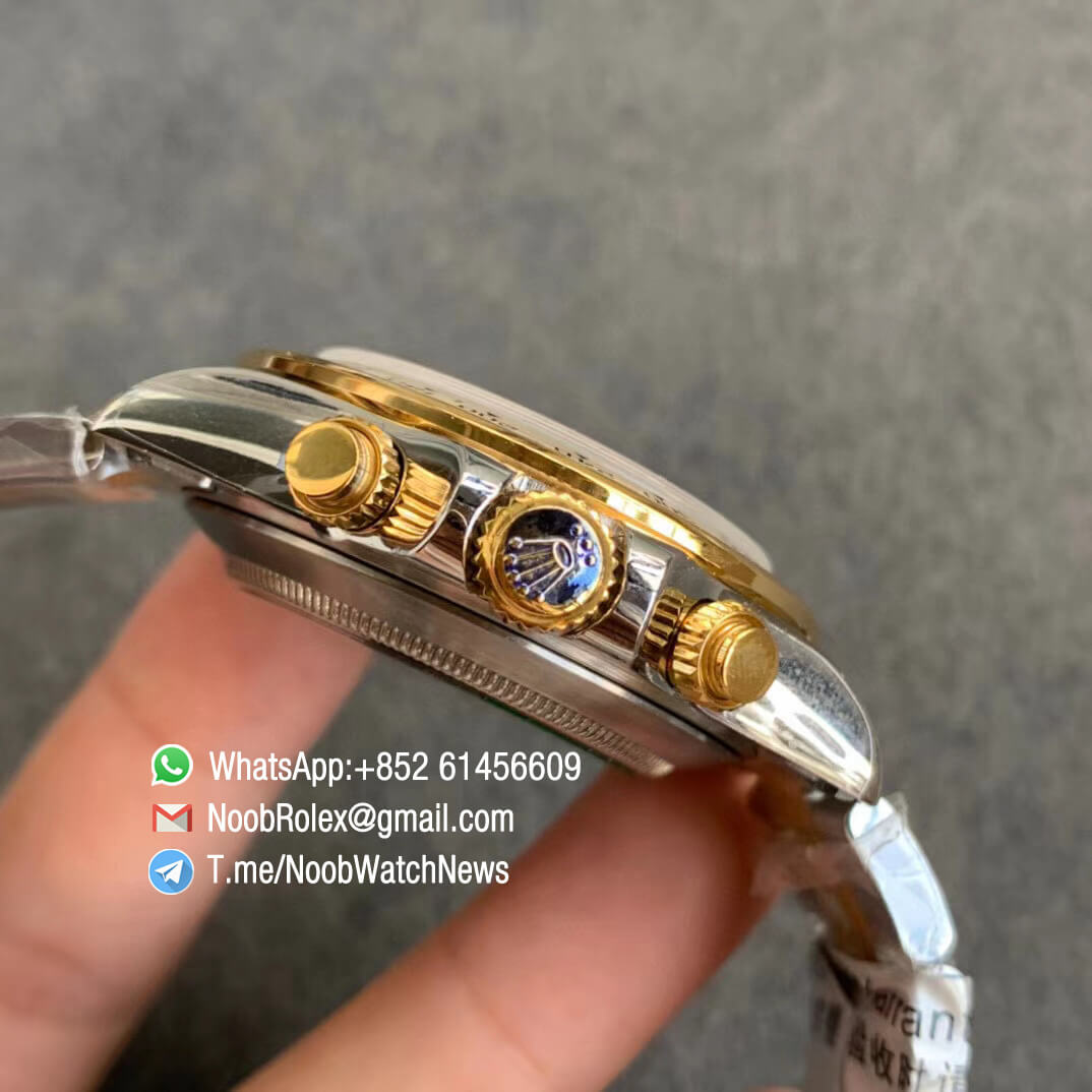 Rolex Daytona 116509 Yellow Gold Bezel MOP Dial Two Tone Steel Yellow Gold Bracelet A7750 Chrono Movement BLF Best Copies 04