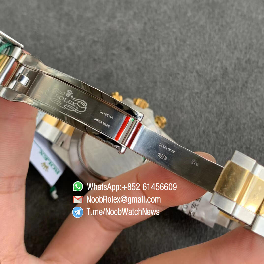 Rolex Daytona 116509 Yellow Gold Bezel MOP Dial Two Tone Steel Yellow Gold Bracelet A7750 Chrono Movement BLF Best Copies 07