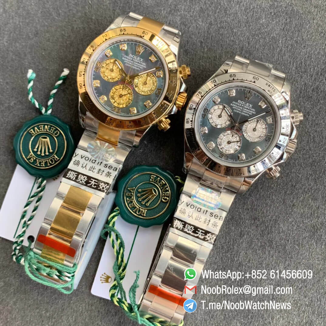 Rolex Daytona 116509 Yellow Gold Bezel MOP Dial Two Tone Steel Yellow Gold Bracelet A7750 Chrono Movement BLF Best Copies 10
