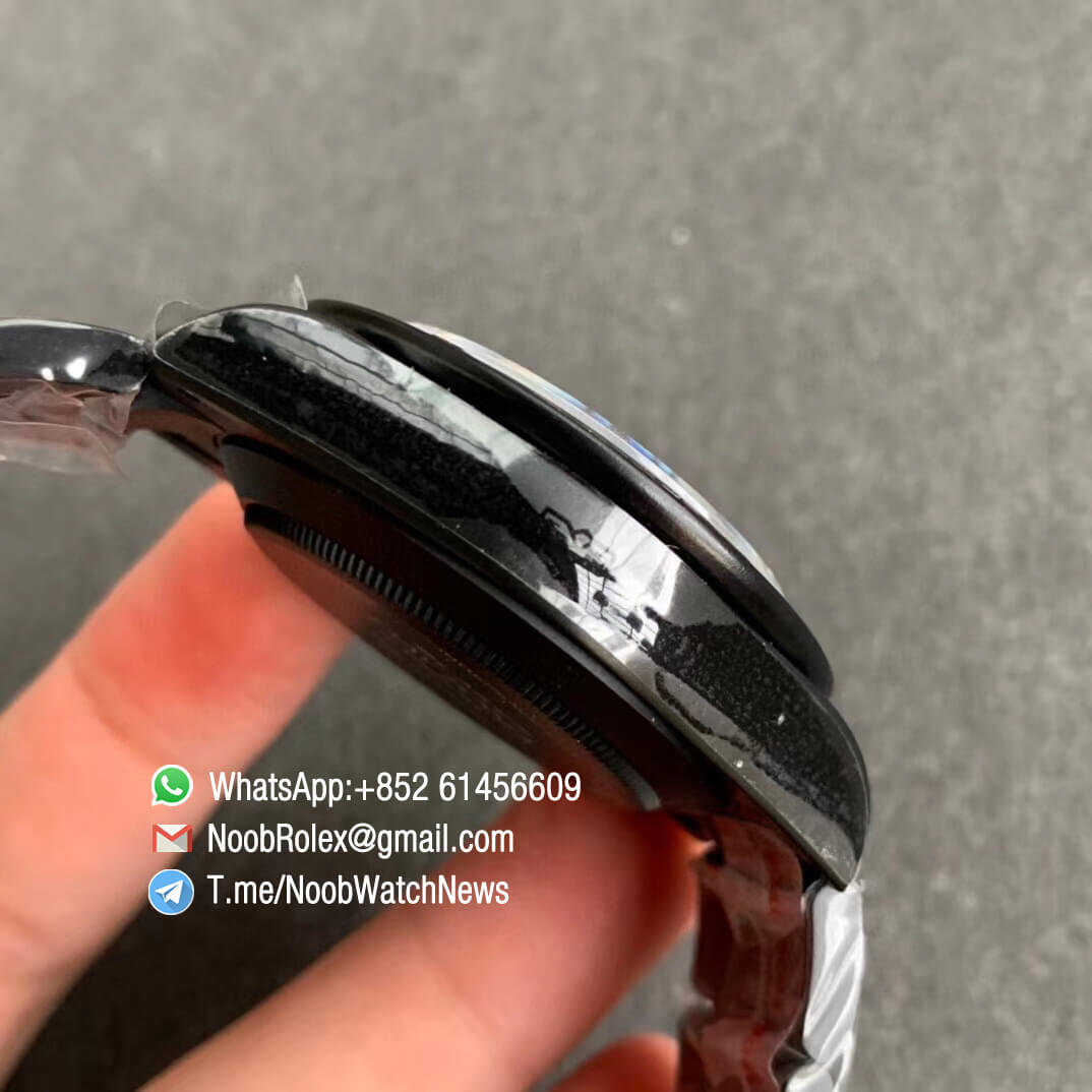 Rolex Daytona Blaken Rainbow Crystal Bezel PVD Black Dial on PVD Bracelet A7750 OXF Best Edition 05