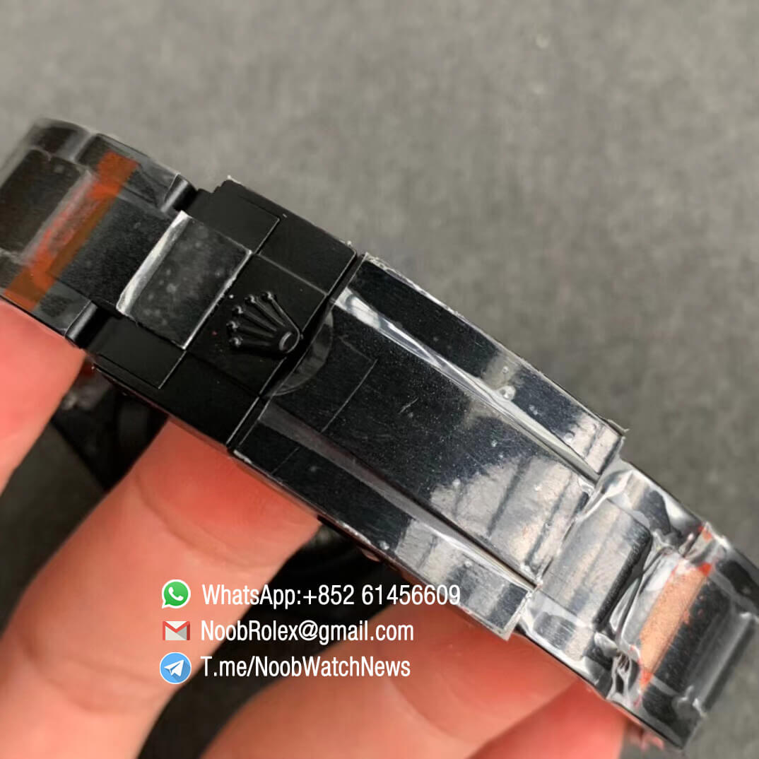 Rolex Daytona Blaken Rainbow Crystal Bezel PVD Black Dial on PVD Bracelet A7750 OXF Best Edition 06