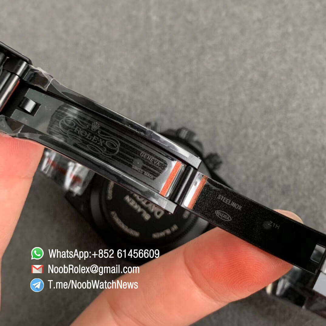 Rolex Daytona Blaken Rainbow Crystal Bezel PVD Black Dial on PVD Bracelet A7750 OXF Best Edition 07