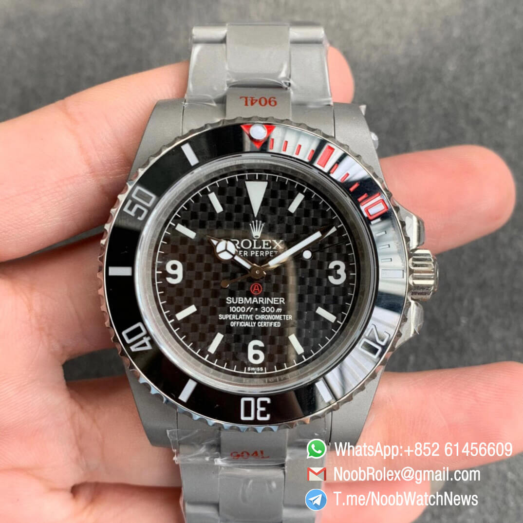 Rolex Submariner The Rough Matt Carbon Sandblast Steel Case Carbon Dial on Steel Bracelet SA3130 GMF Quality Repwatch 01