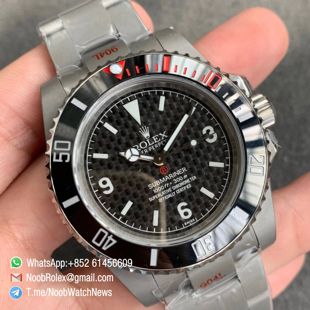 Rolex Submariner The Rough Matt Carbon Sandblast Steel Case Carbon Dial on Steel Bracelet SA3130 GMF Quality Repwatch 02