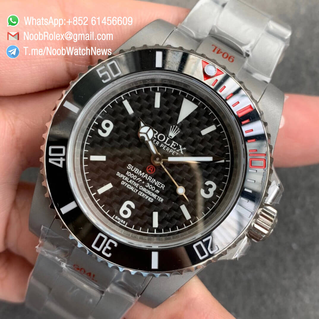 Rolex Submariner The Rough Matt Carbon Sandblast Steel Case Carbon Dial on Steel Bracelet SA3130 GMF Quality Repwatch 03