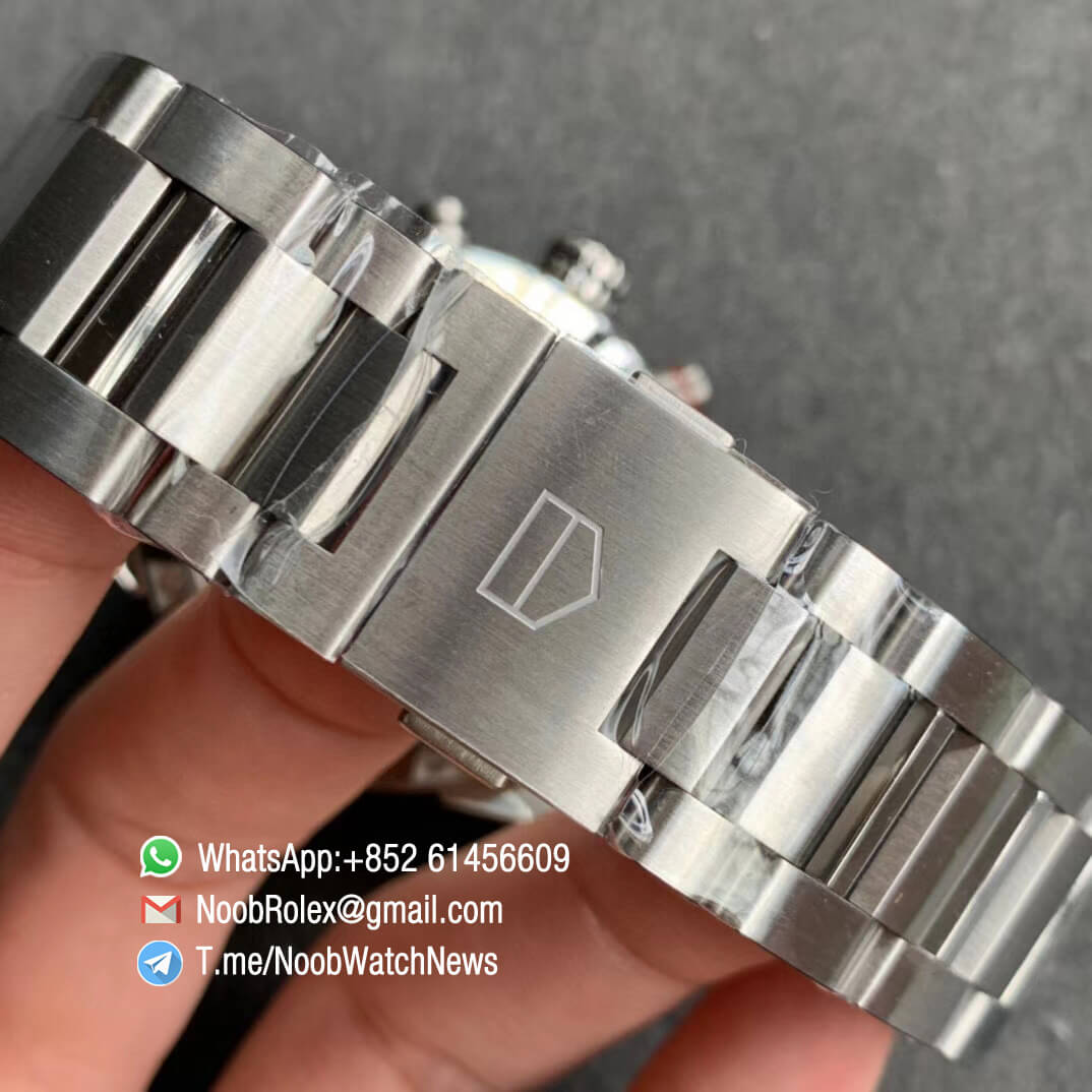 Tag Heuer Carrera Heuer 01 Automatic Chrono 43mm Steel Case Bracelet Skeleton Dial Red Hand A1887 XF Best Quality Clone Watch 06