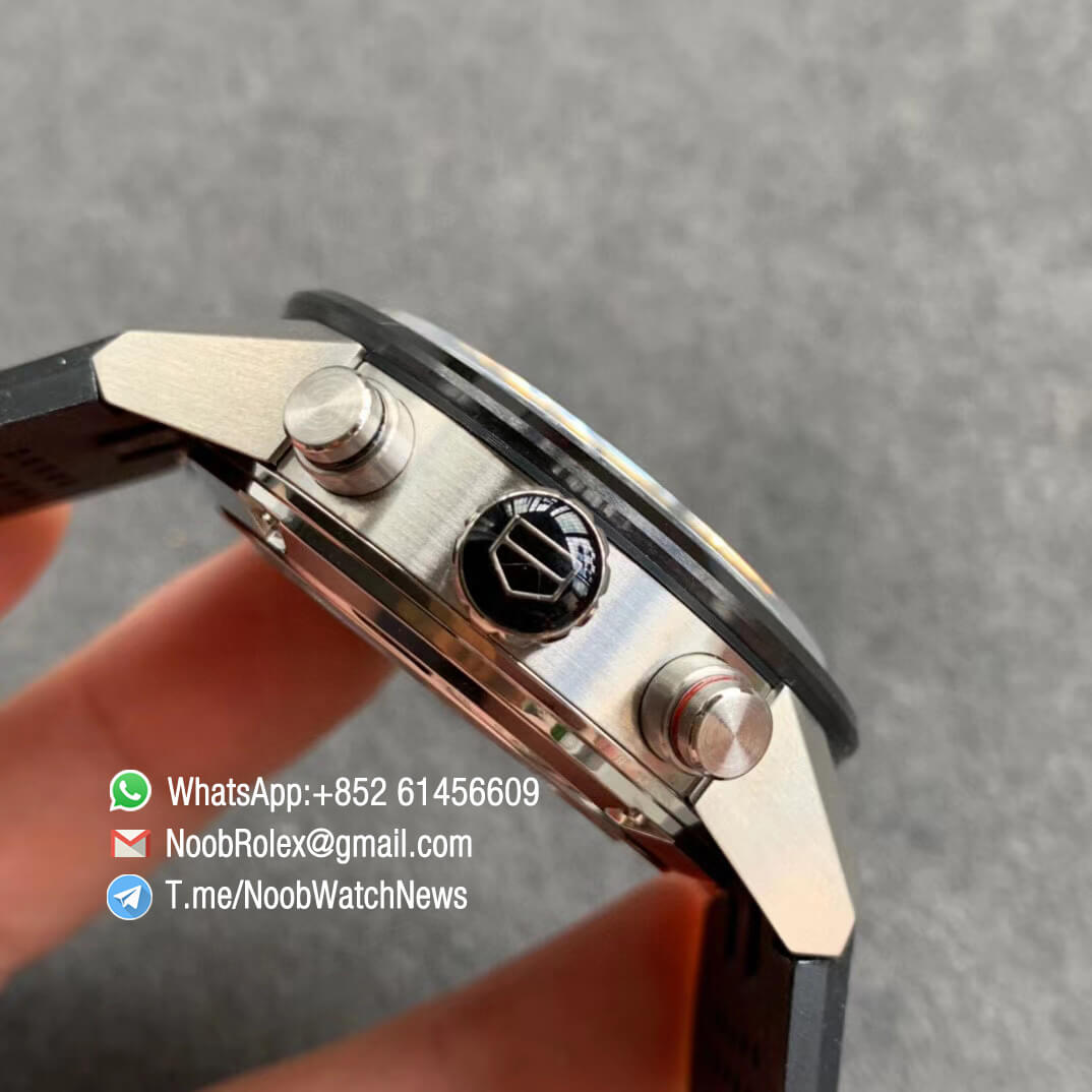 Tag Heuer Carrera Heuer 01 Automatic Chronograph Steel Case Grey Dial on Black Rubber Strap A1887 XF Top Quality 05