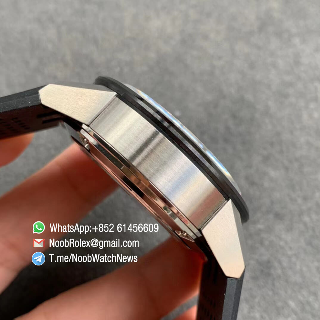 Tag Heuer Carrera Heuer 01 Automatic Chronograph Steel Case Grey Dial on Black Rubber Strap A1887 XF Top Quality 06