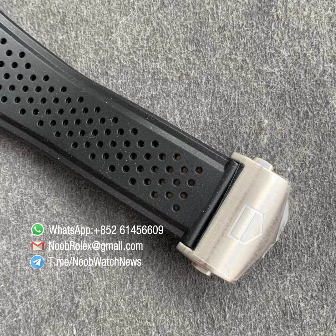 Tag Heuer Carrera Heuer 01 Automatic Chronograph Steel Case Grey Dial on Black Rubber Strap A1887 XF Top Quality 07