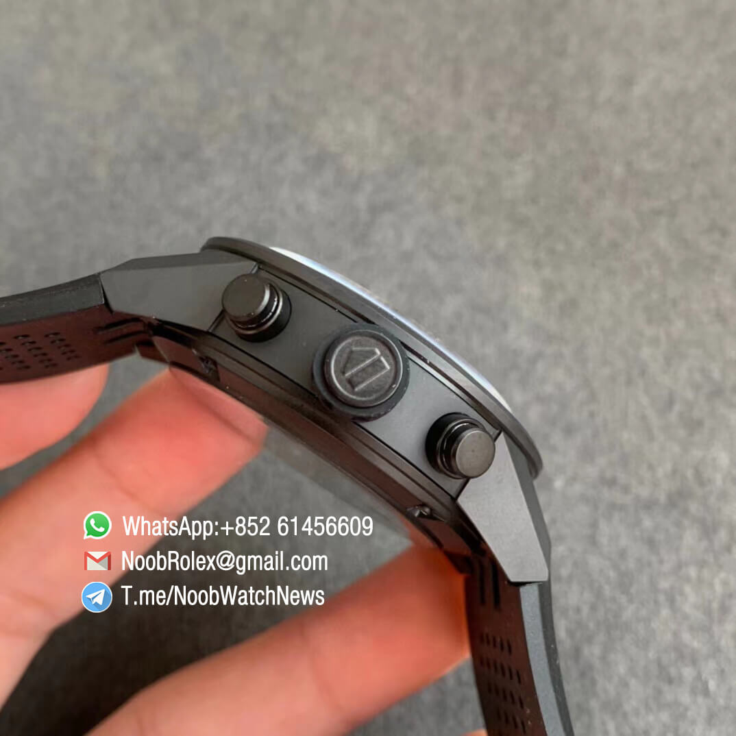 Tag Heuer Carrera Heuer 01 Chrono 43mm Ceramic Case Skeleton Dial on Black Rubber Strap A1887 XF Top Quality Replica Swiss Watch 04