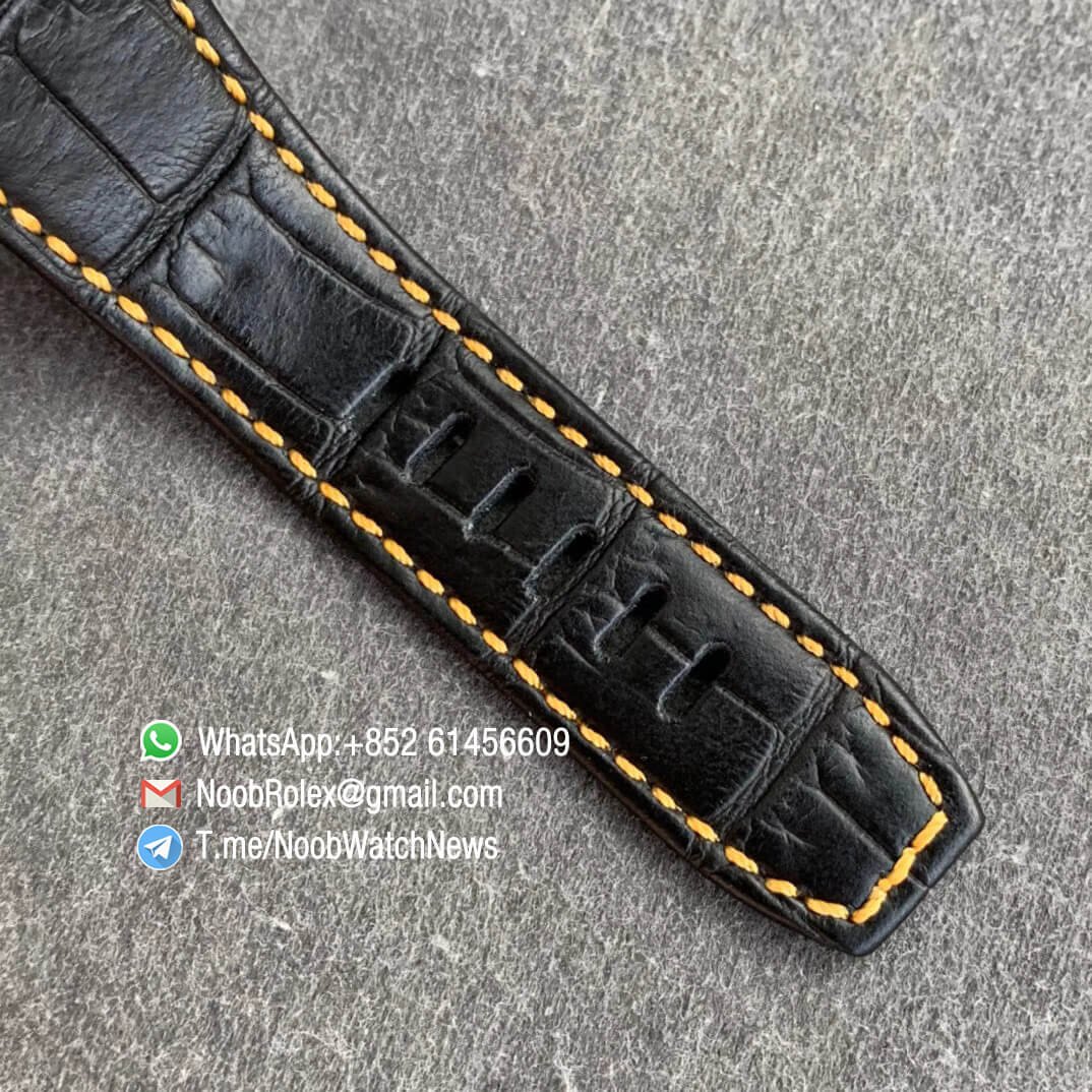 AP Royal Oak Offshore 26470OR Rose Gold Case Black Dial Rose Gold Sub Dial Black Leather Strap JF Top Replica A3126 V2 Cyclops and DW Mod 07