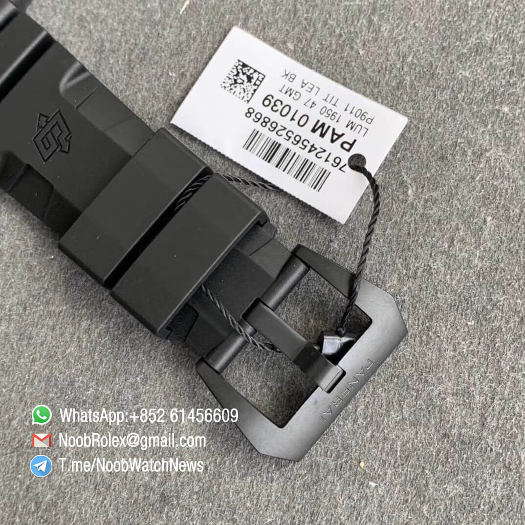 Panerai PAM 01039 Submersible Luna Rossa Challenge 36th Americas Cup GMT Forged Carbon Case Black textile Dial Rubber Strap P9011 Automatic VSF 06