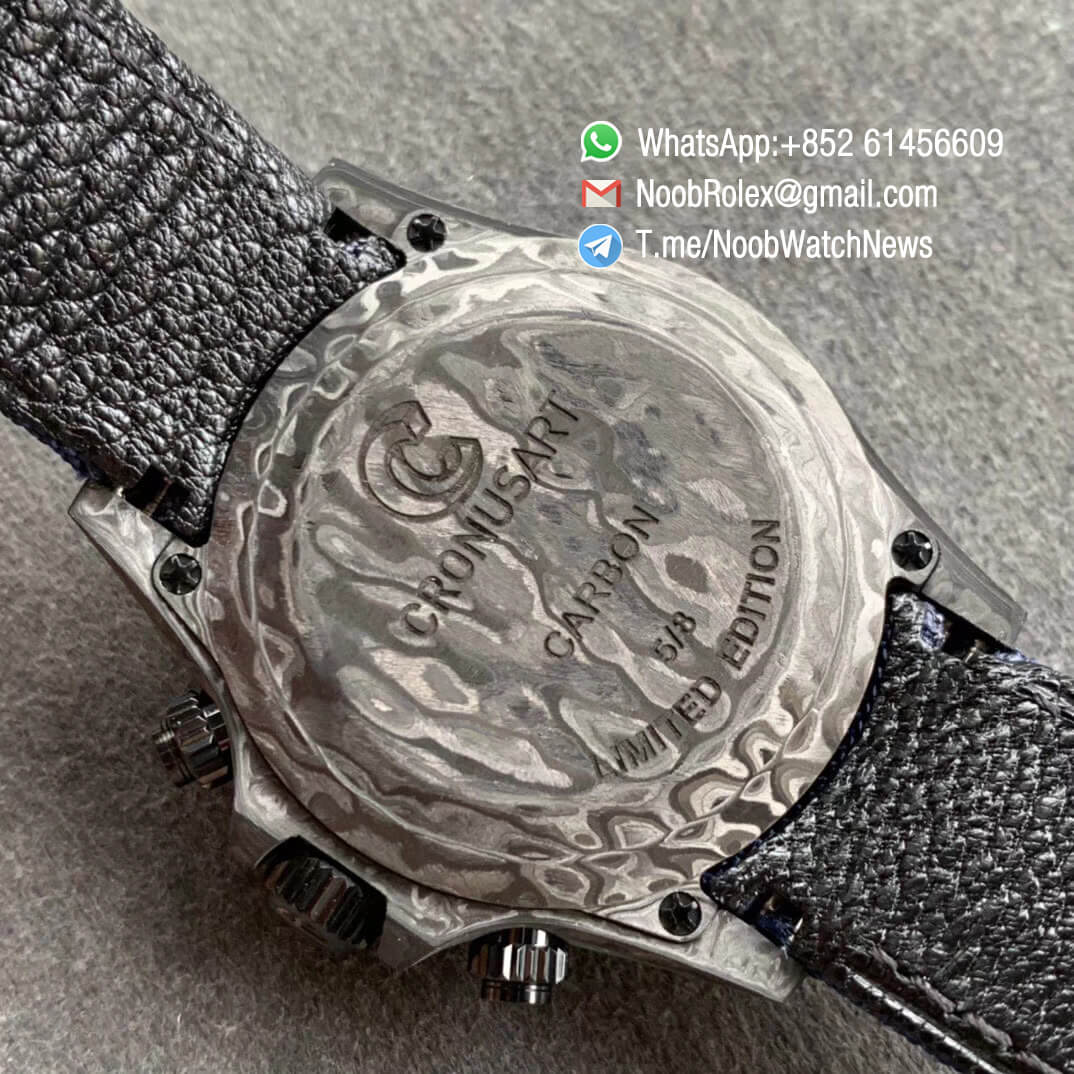 Replica DIW Daytona Carbon Black Panda E Sports Dial on Dark Blue Nylon Strap A4130 WWF Top Clone Diw Rolex Watch 08