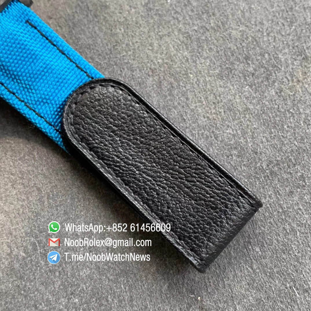 Replica DIW Daytona Carbon Blue Flower Dial on Blue Nylon Strap A4130 WWF Best Copy Diw Rolex Watch 06