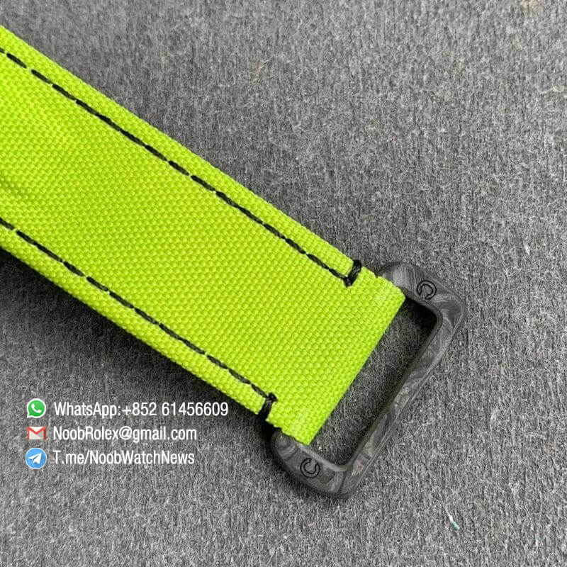 Replica DIW Daytona Carbon Case Black Dial with Green Timber Wolf Design on Pink Nylon Strap A4130 WWF Best Copies Diw Rolexes 07