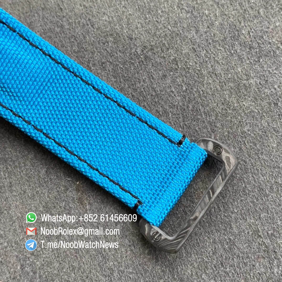 Replica DIW Daytona Carbon Military Blue Dial on Blue Nylon Strap A4130 WWF Best Clone Diw Rolex Watch 07